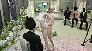 Payudara besar dan seks anal dalam sesi foto berkahwin panas dengan bola naga